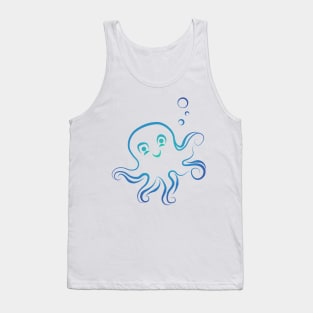 sweet Kraken Doodle in blue Tank Top